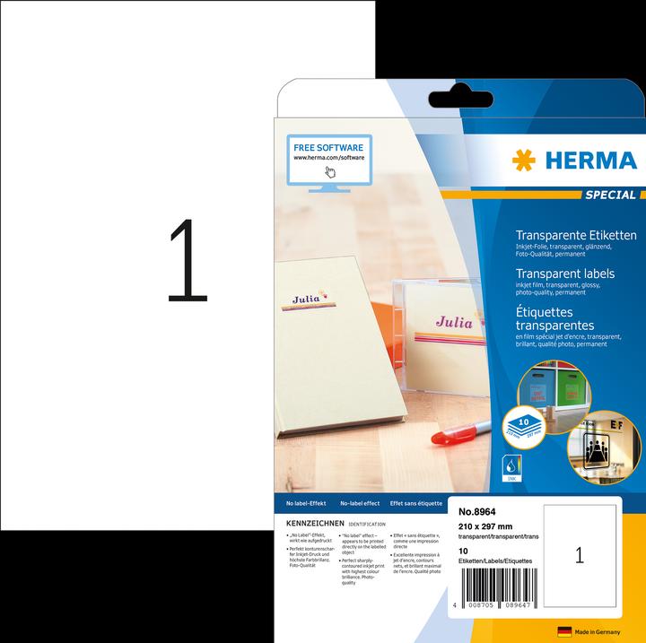 Produktbild Herma Transparente Inkjet Etiketten A4