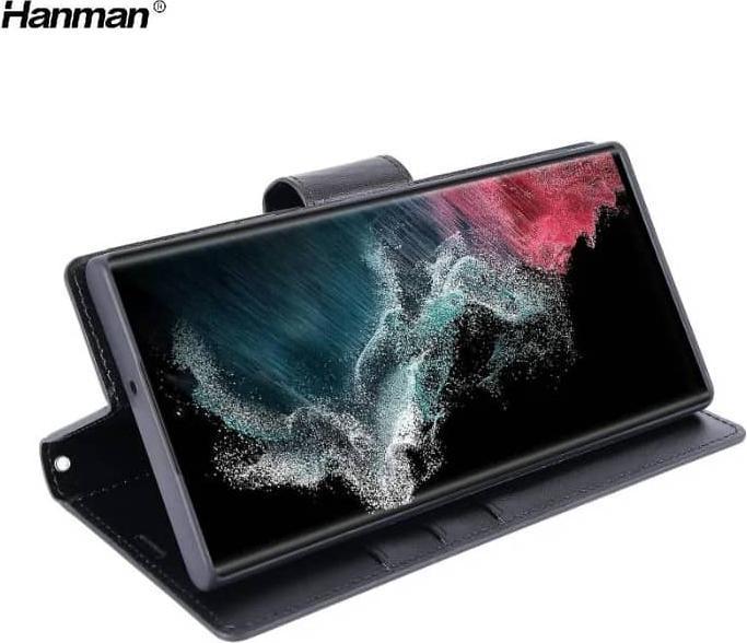 Produktbild Hanman Samsung Galaxy S8 Plus - Mill Flip Case mit 3 Kartenfächern, schwarz (Samsung Galaxy S8+)