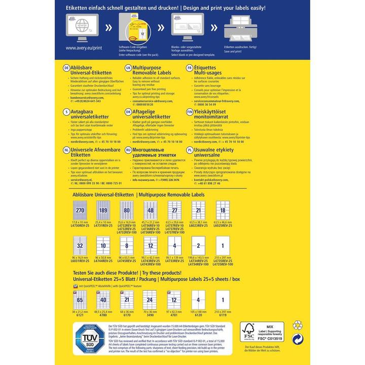 Productafbeelding Avery Universele etiketten