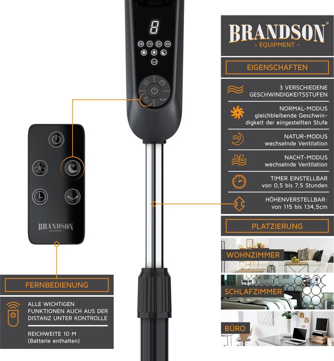 Actual product image Brandson Pedestal fan 303368 (70 dB)