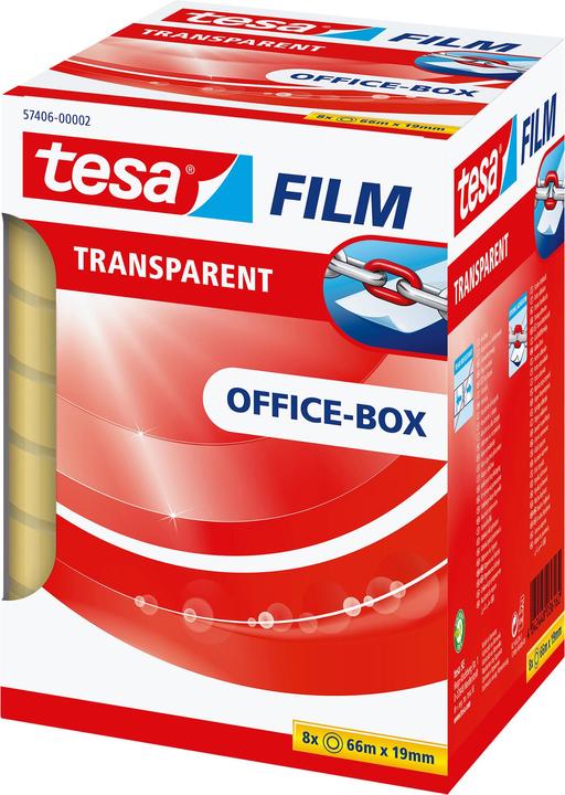 Produktbild tesa 8x tesafilm TRANSPARENT - mit starker Haftung - alterungsbeständig und reissfest (19 mm)