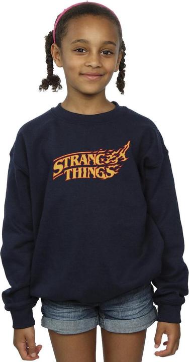 Actual product image Netflix Girls Stranger Things Logo Breaking Sweatshirt (128)