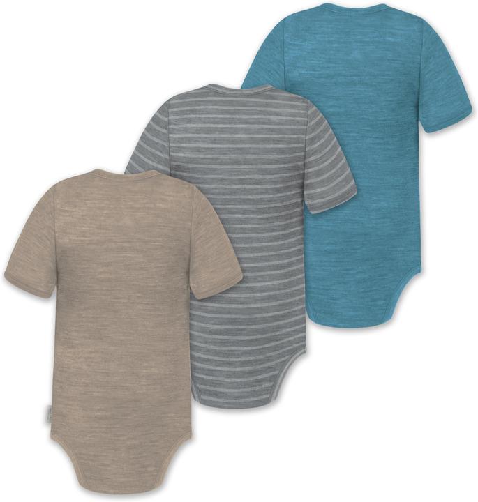Image du produit Normani Lot de 3 bodies manches courtes bébé mérinos "Tihoi" - 9319 (92)