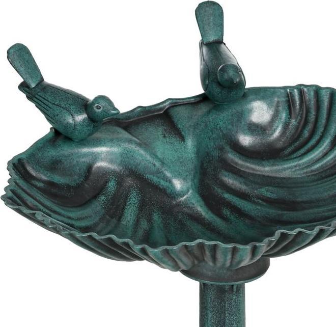 Actual product image Swisshandel24 Vogeltränke Stehend, Vogelbad aus Kunststoff, frostsicher Vogelbecken Dunkelgrün