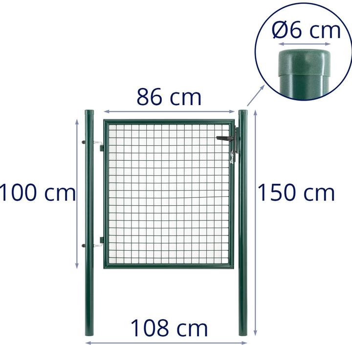 Produktbild Wiesenfield Gartentor Metall Gartentür Zauntor Stabmattenzaun-Tor 107.5 x 150 cm abschliessbar