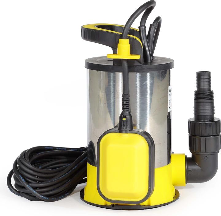 Produktbild Wiltec flachsaugende Tauchpumpe Schwimmer 550W Edelstahl Tiefbrunnenpumpe Pumpe (Durchlaufpumpe)