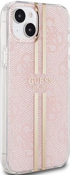 Actual product image Guess GUHCP15SH4PSEGP iPhone 15 / 14 / 13 6.1" różowy/pink hardcase IML 4G Gold Stripe (Apple iPhone 14, Apple iPhone 13, Apple iPhone 15)
