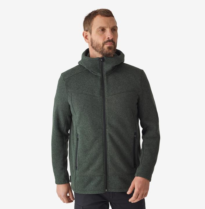 Solognac Fleecejacke 500 Kapuze warm grün