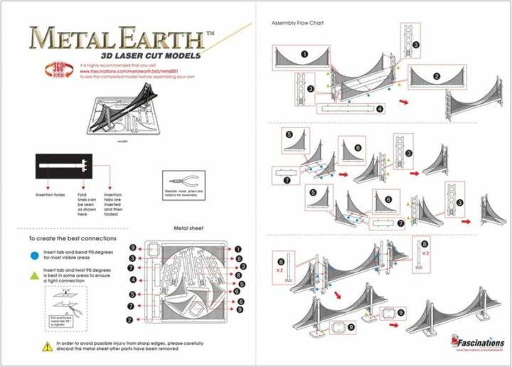 Actual product image Metal Earth Golden Gate Bridge (Golden Model)