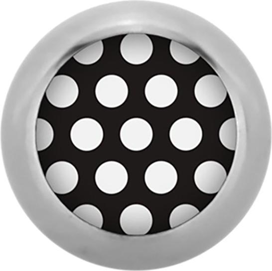 Produktbild Star Piercing Micro Kugel High Polished mit Polka Dots schwarz/weiss (Chirurgenstahl 316L, ohne Messing)