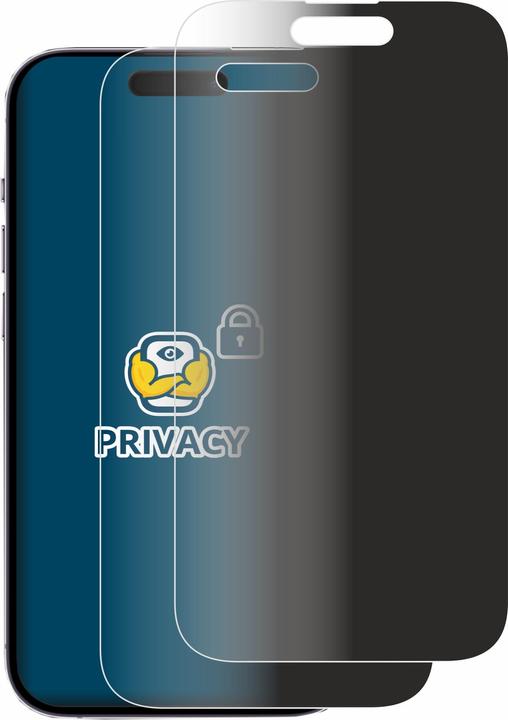 Productafbeelding BROTECT Anti-spionnetje privacyfolie Beschermfolie tegen blauw licht (2 Stuk, Apple iPhone 14 Pro)