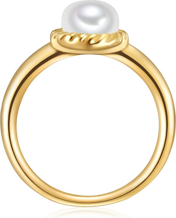 Produktbild Valero Pearls Damen Sterling Silber Zirkonia Süsswasser-Zuchtperle gelbgold - 32328 (50, 925 Silber)