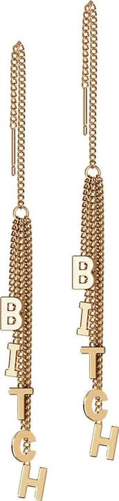 Image du produit Star Piercing Boucles d'oreilles or rose chaîne chute libre arbre lettre Bitch (sans laitonTitan G23, sans laitonAcier chirurgical 316L)