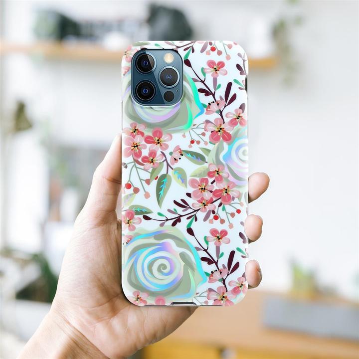 Actual product image Cadorabo IMD TPU Colorful Flowers & Leaves Cover (Apple iPhone 12 Pro Max)