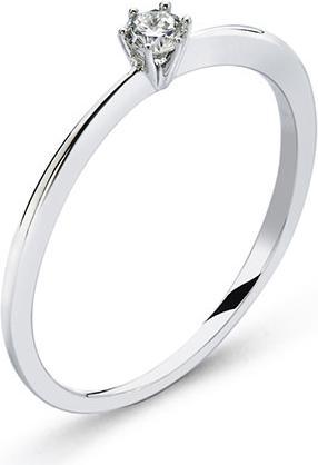 Immagine prodotto Natsumi Schmuck Anello con diamante in oro bianco 18K/750 0,10 ct H si 50 / 15,9 mm Ø (50, Oro 750/18 K)