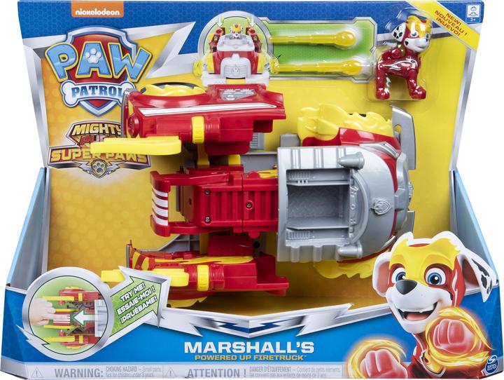 Image du produit Spin Master PAW Patrol Mighty Pups Super Paws - Véhicule transformable Powered Up de Marshall avec figurine