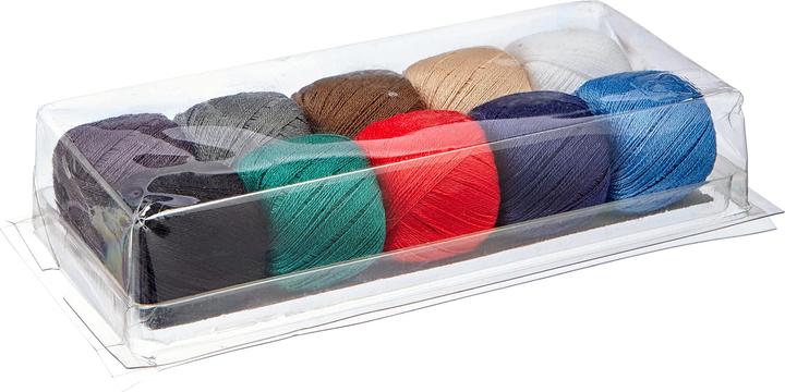 Produktbild ZKH Klarsichtpackung mit Baumwoll-Stopfgarn, 10 Knäuel a 20 m, farbig sortiert