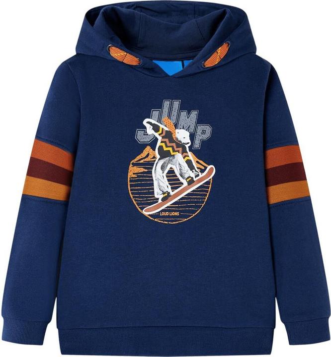 Actual product image VidaXL Kids hoodie navy blue 128,Material: 92 (128)
