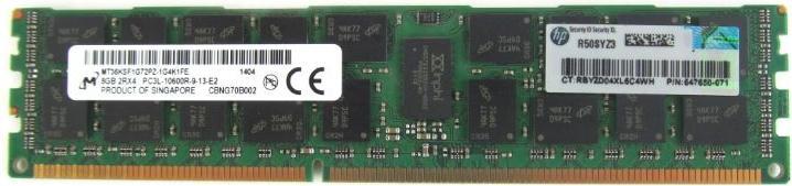 Image du produit HPE HP Memory Kit MEMORY, DDR3 8 Go, 1 x 8 Go, PC3L-10600, ECC - 647650-071 - Reconditionné, pour Serve (1 x 8GB, 1333 MHz, RAM DDR3, R-DIMM)