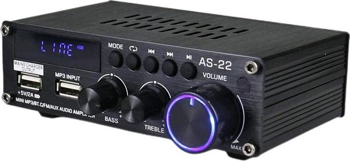 Actual product image BlitzWolf AS-22 audio amplifier, 45W, Bluetooth 5.0, USB + remote control (black)