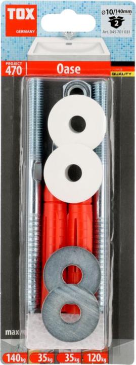 Produktbild Tox Waschtischbefestigung Oase 14x75 mm 2 Stück (2 Stk.)