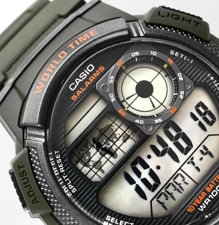 Actual product image Casio Mod. WORLD TIME ILLUMINATOR - 5 Alarms, 10 Year battery (44 mm)