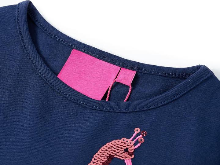 Image du produit VidaXL T-shirt manches longues enfant bleu marine 116,Composition : 95% Coton (116)