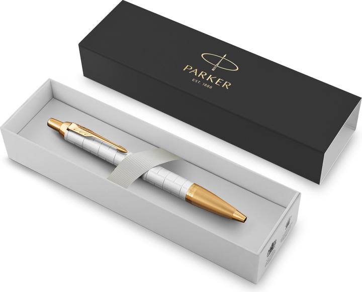 Actual product image Parker Ballpoint pen IM Premium Pearl G.C. M (Gold, White, 1 x)
