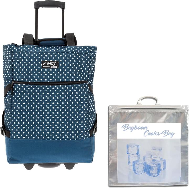 Punta Wheel Einkaufstrolley faltbar mit Thermo-Kühltasche (35L)