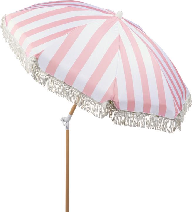 Produktbild Beliani Sonnenschirm ⌀ 150 cm rosa / weiss mit Volant MONDELLO (1.50 m)
