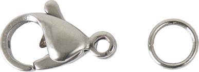 Produktbild Rico Karabiner Mit Öse, Edelstahl 10 mm, 2 Stk., Edelstahl