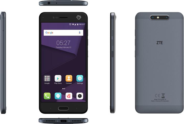 Actual product image ZTE Blade V8 (32 GB, Dark grey, 5.20", Hybrid Dual SIM, 13 Mpx, 4G)