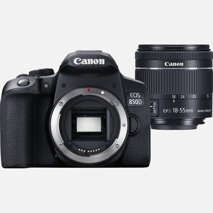 Produktbild Canon EOS 850D + EF-S 18-55mm f (18 - 55 mm, 24.20 Mpx, APS-C / DX)