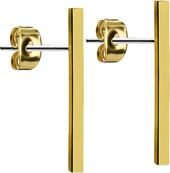 Produktbild Star Piercing Ohrstecker Balken vergoldet (Messing, Chirurgenstahl 316L)