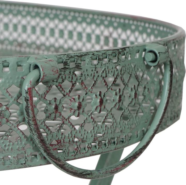 Immagine prodotto Mendler Tavolo pieghevole, tavolo da giardino, pieghevole in metallo verde antico (60 cm)