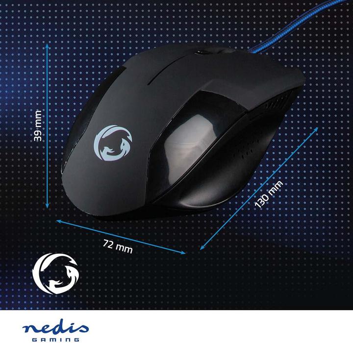 Produktbild Nedis Gaming Mouse | Verdrahtet | 1200 / 2400 / 4800 / 7200 dpi | Einstellbar DPI | Anzahl Knöpfe: 6 (Kabelgebunden)