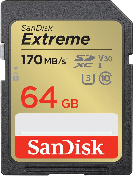 Image du produit SanDisk Extreme (64 Go, SDXC, U3, UHS-I)