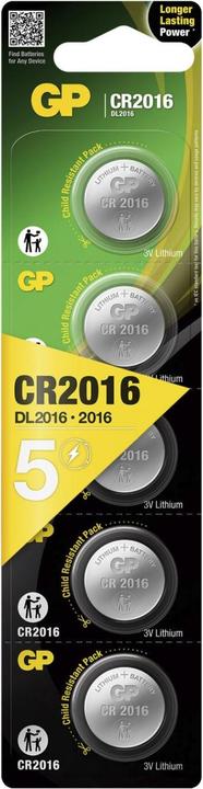 Actual product image GP Batteries Lithium Cell (5 pcs., CR2016, 90 mAh)