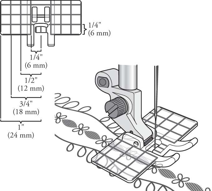 Husqvarna Multi-line decorative stitch foot