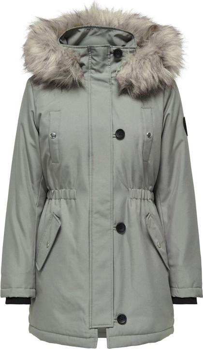 Produktbild Only Kapuze mit abnehmbarem Kunstfell-Rand Gerippte Ärmelbündchen Parka Langer Parka (XS)