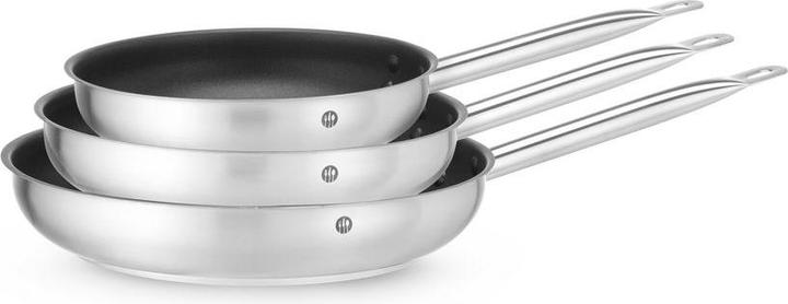 Productafbeelding Hendi Roestvrijstalen koekenpan 320x55 mm met antiaanbaklaag (32 cm, Kookpotten en pannenset, Roestvrij staal)