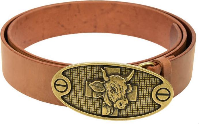 Actual product image Keller Fahnen Ledergürtel «Kuh» altgold 130 cm (130)