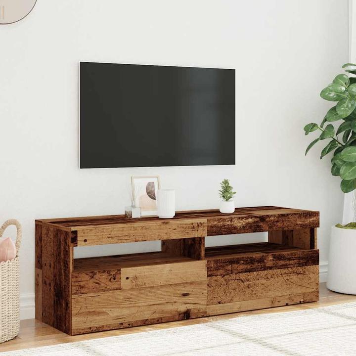 Image du produit VidaXL TV Schrank Lowboard Fernsehschrank Fernsehtisch mit LED Altholz-Optik (120 x 35 x 40 cm)