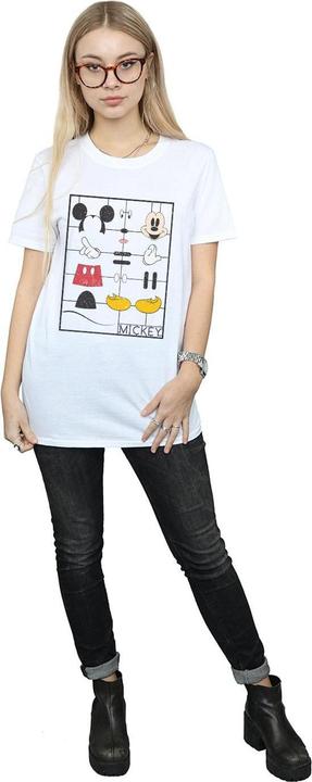 Actual product image Disney Womens/Ladies Mickey Mouse Construction Kit Cotton Boyfriend T-Shirt (M)