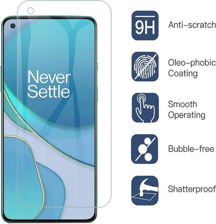 Actual product image Screenguard OnePlus 8T armored glass protective film Case Friendly Design (1 Piece, OnePlus 8T)