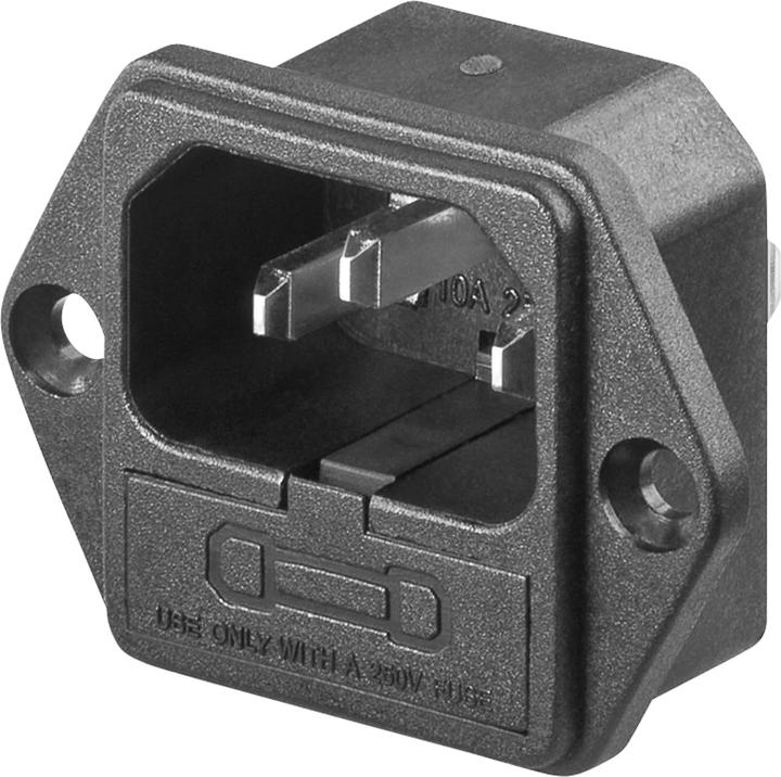 Produktbild Goobay Kaltgeräte-Einbaustecker 11261, mit Sicherungshalter, 250 V, 6,3 A