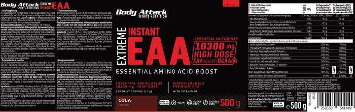 Produktbild Body Attack Extreme Instant EAA (500g Dose) (Cola, 1 Stk., 500 g)