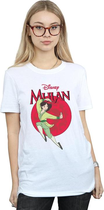 Actual product image Disney Womens/Ladies Mulan Dragon Circle Cotton Boyfriend T-Shirt (S)