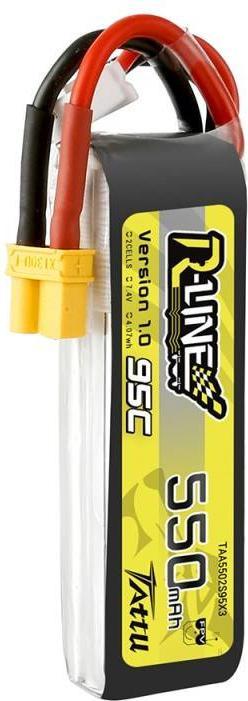 Image du produit Tattu R-Line 550mAh 7.4V 2S1P 95C Lipo Battery (7.40 V, 550 mAh)