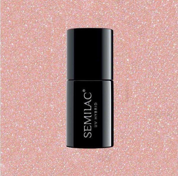 Produktbild Semilac Extend 804 Hybrid nail polish 5in1 Glitter Soft brownish yellow